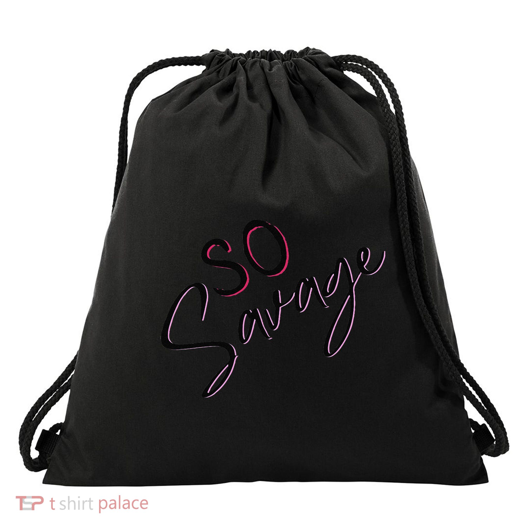So Savage Pale Pin.K And Magenta Drawstring Bag