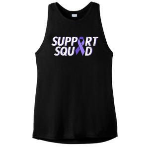 Support Squad Purple Ribbon Testicular Cancer Awareness Meaningful Gift Ladies PosiCharge Tri-Blend Wicking Tank