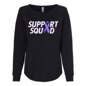 Support Squad Purple Ribbon Testicular Cancer Awareness Meaningful Gift Womens California Wash Sweatshirt