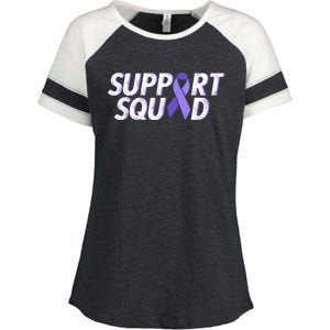 Support Squad Purple Ribbon Testicular Cancer Awareness Meaningful Gift Enza Ladies Jersey Colorblock Tee