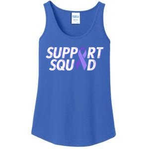 Support Squad Purple Ribbon Testicular Cancer Awareness Meaningful Gift Ladies Essential Tank