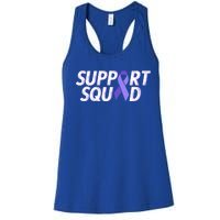 Support Squad Purple Ribbon Testicular Cancer Awareness Meaningful Gift Women's Racerback Tank