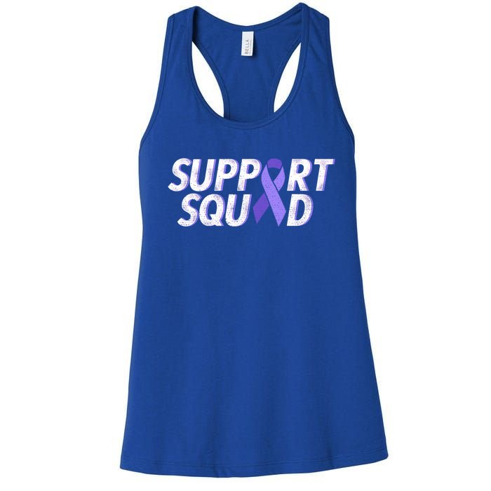 Support Squad Purple Ribbon Testicular Cancer Awareness Meaningful Gift Women's Racerback Tank