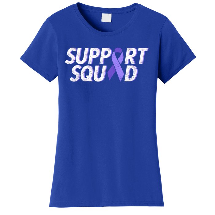 Support Squad Purple Ribbon Testicular Cancer Awareness Meaningful Gift Women's T-Shirt