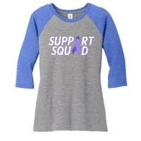 Support Squad Purple Ribbon Testicular Cancer Awareness Meaningful Gift Women's Tri-Blend 3/4-Sleeve Raglan Shirt