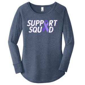 Support Squad Purple Ribbon Testicular Cancer Awareness Meaningful Gift Women's Perfect Tri Tunic Long Sleeve Shirt