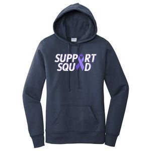 Support Squad Purple Ribbon Testicular Cancer Awareness Meaningful Gift Women's Pullover Hoodie