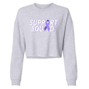 Support Squad Purple Ribbon Testicular Cancer Awareness Meaningful Gift Cropped Pullover Crew