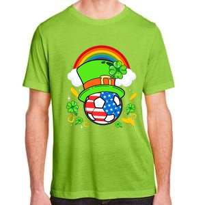 Soccer St Patricks Day Usa Flag Rainbow Shamrock Clover Gift Adult ChromaSoft Performance T-Shirt