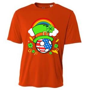 Soccer St Patricks Day Usa Flag Rainbow Shamrock Clover Gift Cooling Performance Crew T-Shirt