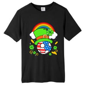 Soccer St Patricks Day Usa Flag Rainbow Shamrock Clover Gift Tall Fusion ChromaSoft Performance T-Shirt