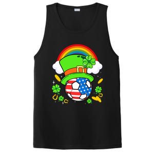 Soccer St Patricks Day Usa Flag Rainbow Shamrock Clover Gift PosiCharge Competitor Tank