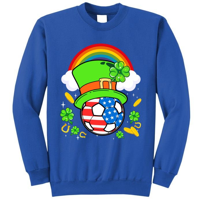 Soccer St Patricks Day Usa Flag Rainbow Shamrock Clover Gift Sweatshirt