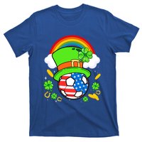 Soccer St Patricks Day Usa Flag Rainbow Shamrock Clover Gift T-Shirt