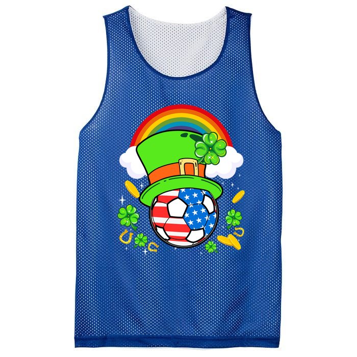 Soccer St Patricks Day Usa Flag Rainbow Shamrock Clover Gift Mesh Reversible Basketball Jersey Tank