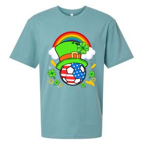 Soccer St Patricks Day Usa Flag Rainbow Shamrock Clover Gift Sueded Cloud Jersey T-Shirt