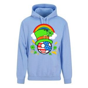 Soccer St Patricks Day Usa Flag Rainbow Shamrock Clover Gift Unisex Surf Hoodie