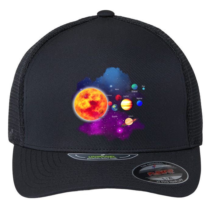 Solar System Planets For Astronomy And Space Geeks Flexfit Unipanel Trucker Cap