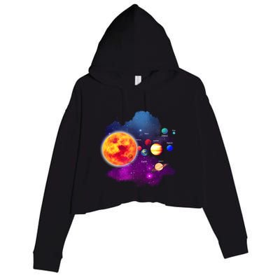 Solar System Planets For Astronomy And Space Geeks Crop Fleece Hoodie