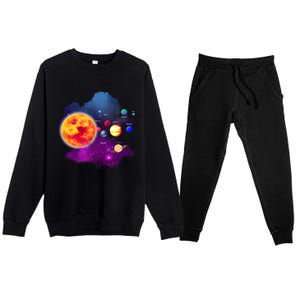 Solar System Planets For Astronomy And Space Geeks Premium Crewneck Sweatsuit Set