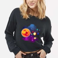 Solar System Planets For Astronomy And Space Geeks Cropped Pullover Crew