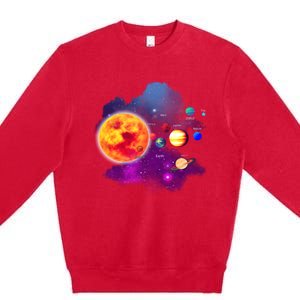 Solar System Planets For Astronomy And Space Geeks Premium Crewneck Sweatshirt