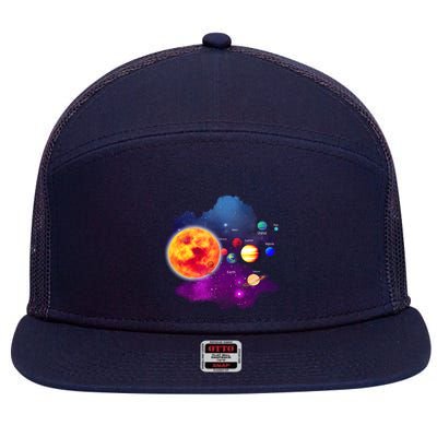 Solar System Planets For Astronomy And Space Geeks 7 Panel Mesh Trucker Snapback Hat