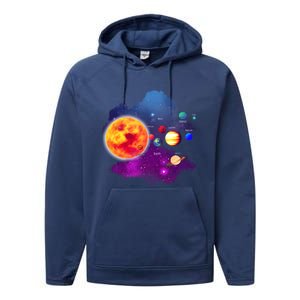 Solar System Planets For Astronomy And Space Geeks Performance Fleece Hoodie