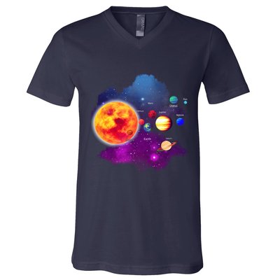 Solar System Planets For Astronomy And Space Geeks V-Neck T-Shirt