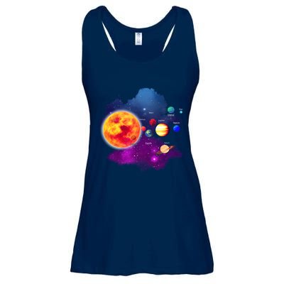 Solar System Planets For Astronomy And Space Geeks Ladies Essential Flowy Tank