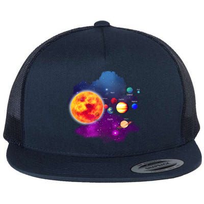 Solar System Planets For Astronomy And Space Geeks Flat Bill Trucker Hat