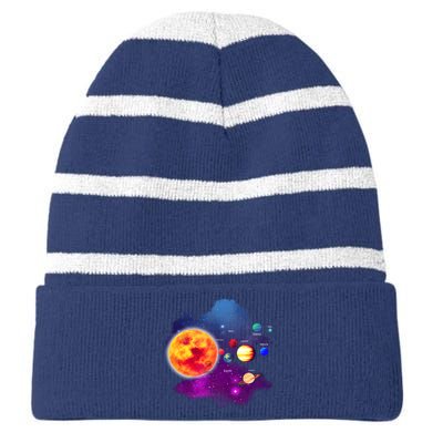 Solar System Planets For Astronomy And Space Geeks Striped Beanie with Solid Band