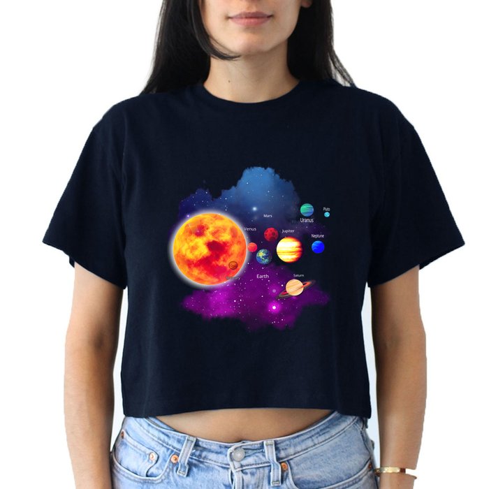 Solar System Planets For Astronomy And Space Geeks Crop Top