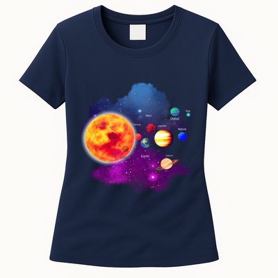 Solar System Planets For Astronomy And Space Geeks Womens T-Shirt