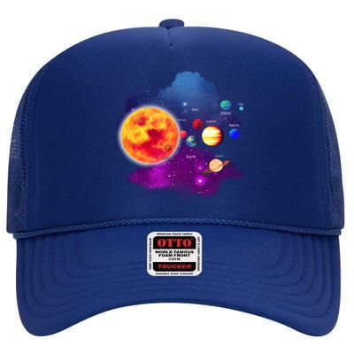 Solar System Planets For Astronomy And Space Geeks High Crown Mesh Back Trucker Hat