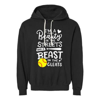 Softball Softball Player Garment-Dyed Fleece Hoodie