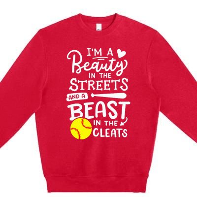 Softball Softball Player Premium Crewneck Sweatshirt