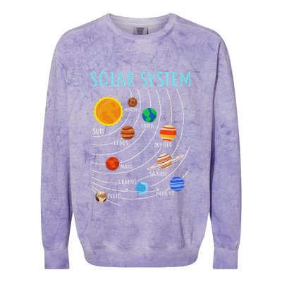 Solar System Planets Science Space Stem Colorblast Crewneck Sweatshirt