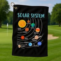 Solar System Planets Science Space Stem Golf Towel