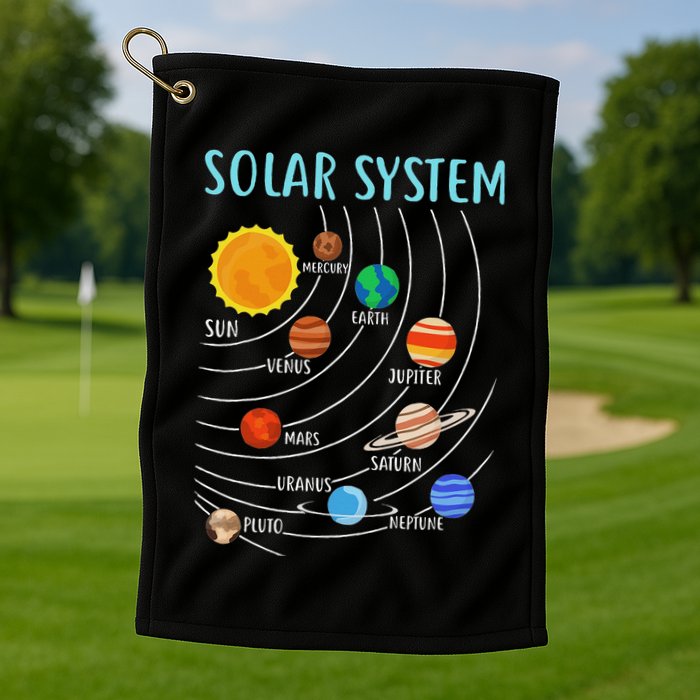 Solar System Planets Science Space Stem Golf Towel