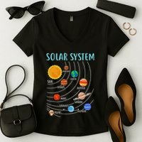 Solar System Planets Science Space Stem Women's V-Neck T-Shirt