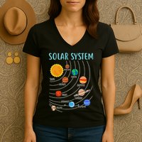Solar System Planets Science Space Stem Women's V-Neck T-Shirt