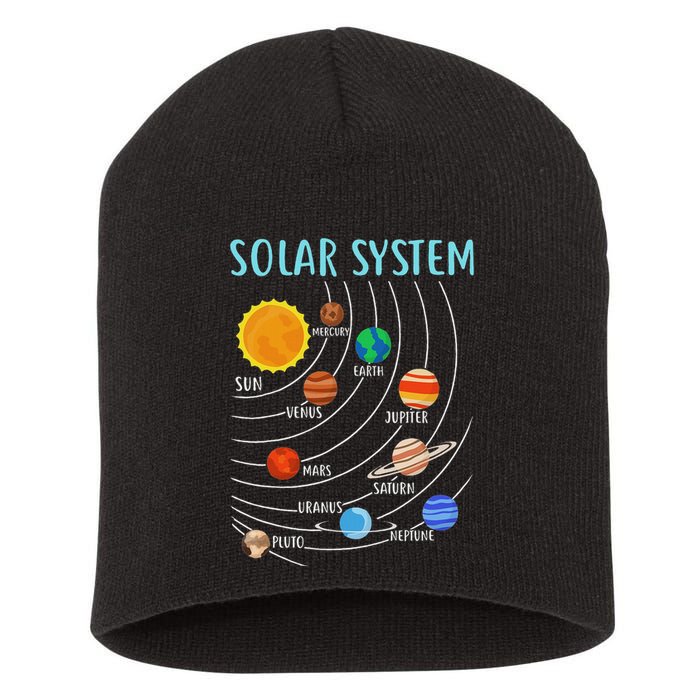Solar System Planets Science Space Stem Short Acrylic Beanie