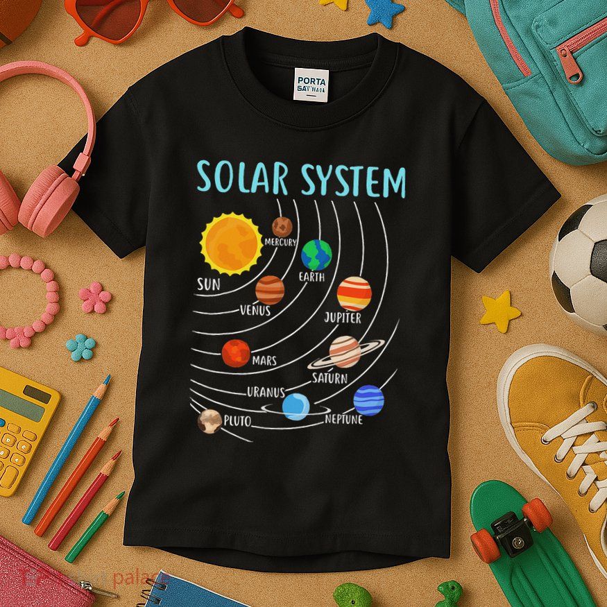 Solar System Planets Science Space Stem Kids T-Shirt