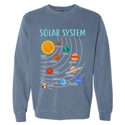 Solar System Planets Science Space Stem Garment-Dyed Sweatshirt