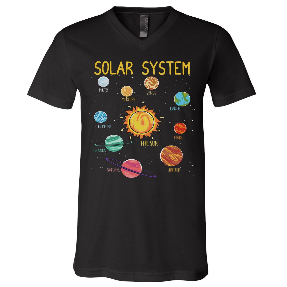 Solar System Planets Science Space Stem V-Neck T-Shirt
