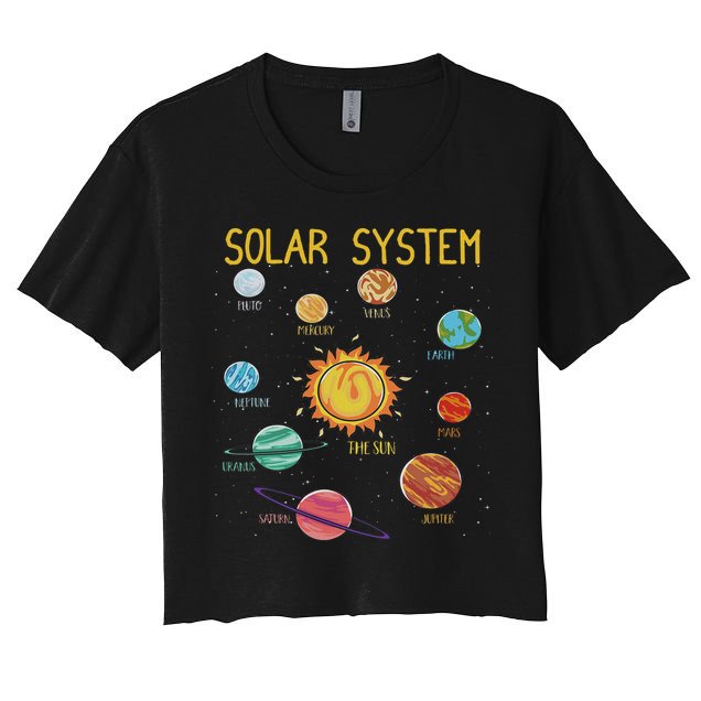 Solar System Planets Science Space Stem Women's Crop Top Tee