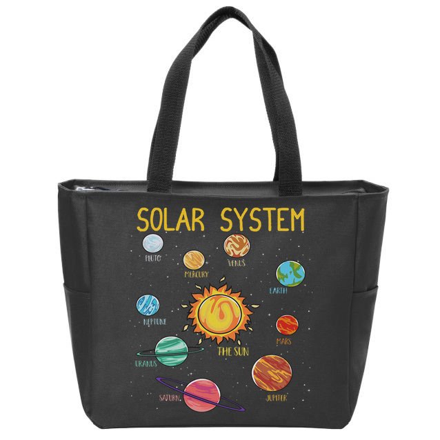 Solar System Planets Science Space Stem Zip Tote Bag
