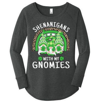 Shenanigans St Patricks Day Rainbow Irish Gnomes Shamrock Women's Perfect Tri Tunic Long Sleeve Shirt