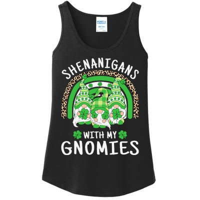 Shenanigans St Patricks Day Rainbow Irish Gnomes Shamrock Ladies Essential Tank